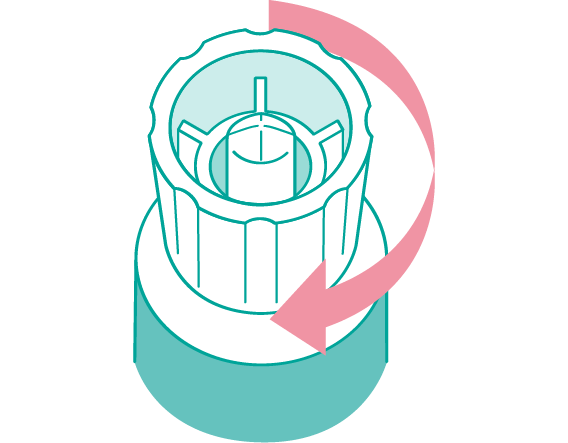 カチッとするまで締めましょう